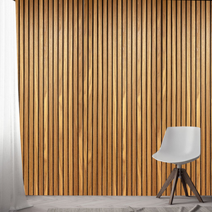 White Oak Acoustic Slat Wood Panel Wall – 100% Real Oak Finish image 0