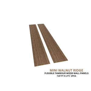 Walnut Mini-Ridge Flexible Wood Panel Wall - Real Oak Finish
