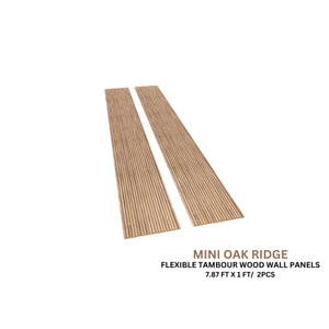 Oak Mini-Ridge Flexible Wood Panel Wall - Real Oak Finish
