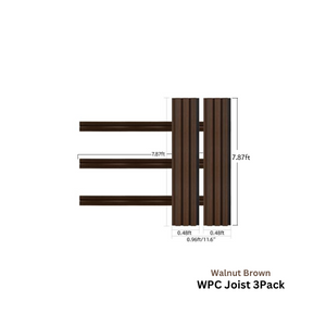 Wood Tech Exterior Siding Wall Panels (Walnut Brown) - All Parts - WPC Joist, 7.87ft image