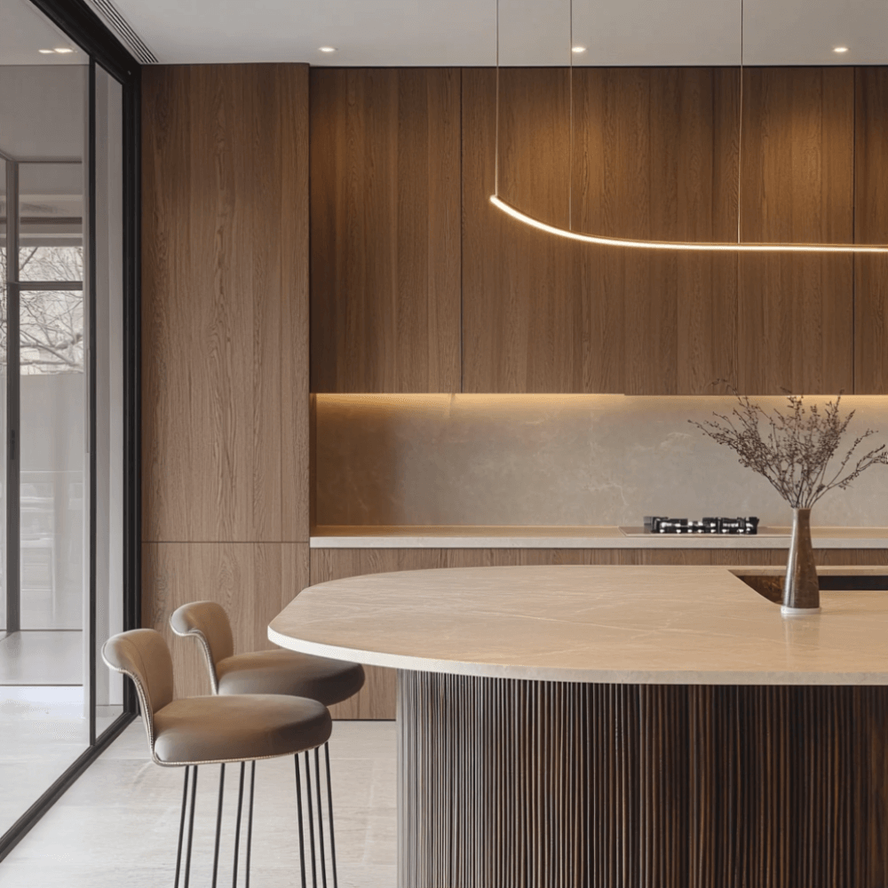 Walnut Mini-Ridge Flexible Wood Panel Wall - Real Oak Finish image 0