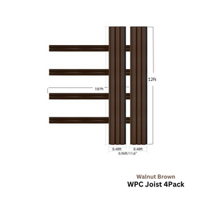 Wood Tech Exterior Siding Wall Panels (Walnut Brown) - All Parts - WPC Joist, 12ft image
