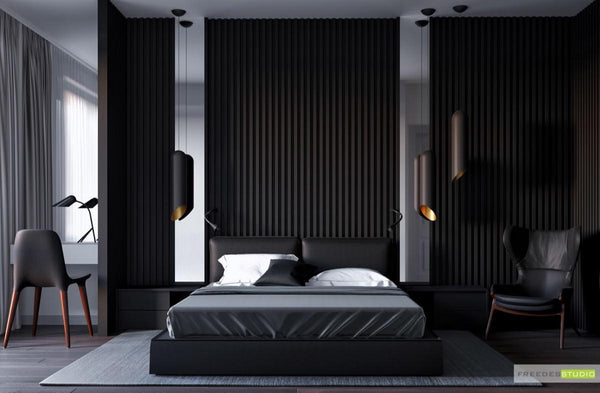 Black Acoustic Slat Wood Wall Panels - 100% Real Oak Finish image 6