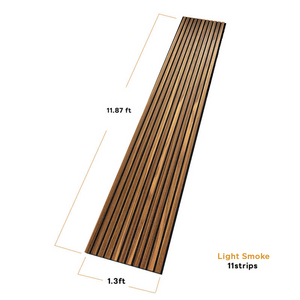 Light Smoke Acoustic Slat Wood Panel Wall – 100% Real Oak Finish - 11.87ft / 1.3ft - 1 Pack image