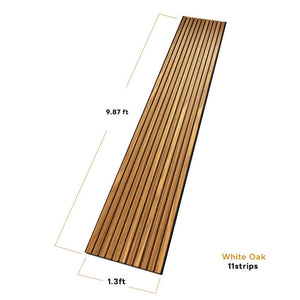 White Oak Acoustic Slat Wood Panel Wall – 100% Real Oak Finish - 9.87ft / 1.3ft -1 Pack image