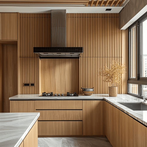 Oak Slat Tambour Wood Panels image 0
