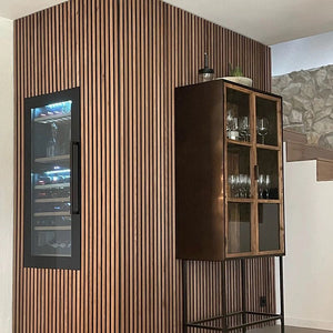 Walnut Acoustic Slat Wood Wall Panels - 100% Real Oak Finish image 3