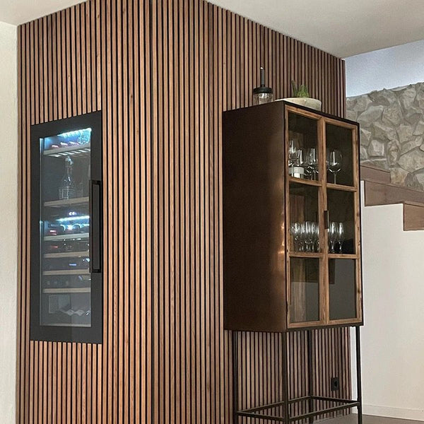 Walnut Acoustic Slat Wood Wall Panels - 100% Real Oak Finish image 3