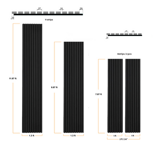 Black Acoustic Slat Wood Wall Panels - 100% Real Oak Finish image 1
