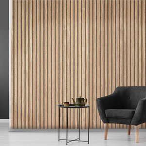 Oak Grey Felt Acoustic Slat Wood Panel Wall - 100% Real Oak Finish image 3