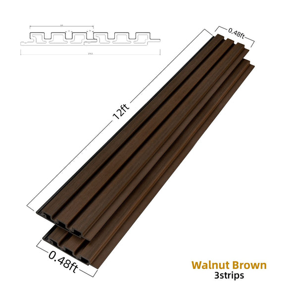 Wood Tech Siding Exterior Wall Panel - Walnut Brown - 12ft / 2 Pack image