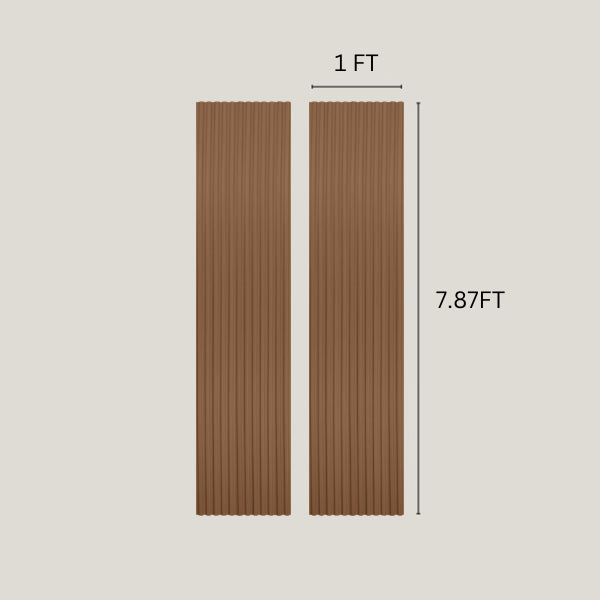 Walnut Slat Flexible Wood Panel Wall - Real Oak Finish