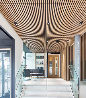 Natural Oak Acoustic Slat Wood Wall Panels - 100% Real Oak Finish image 3