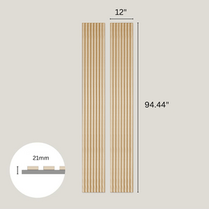Oak Grey Felt Acoustic Slat Wood Panel Wall - 100% Real Oak Finish image 2