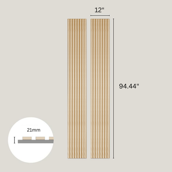 Oak Grey Felt Acoustic Slat Wood Panel Wall - 100% Real Oak Finish image 2