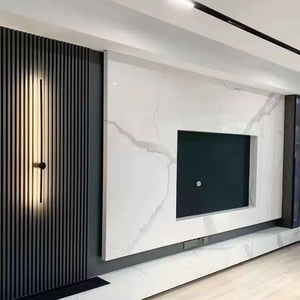 Black Acoustic Slat Wood Wall Panels - 100% Real Oak Finish image 2