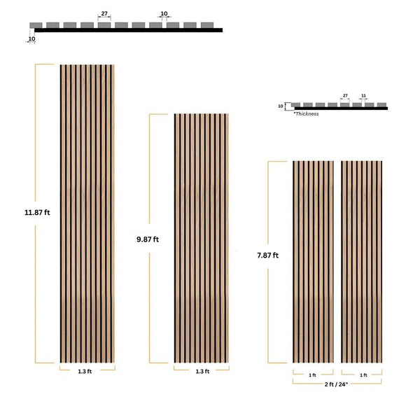 Natural Oak Acoustic Slat Wood Wall Panels - 100% Real Oak Finish image 1