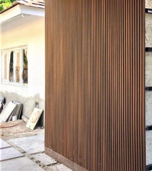 Walnut Acoustic Slat Wood Wall Panels - 100% Real Oak Finish image 5