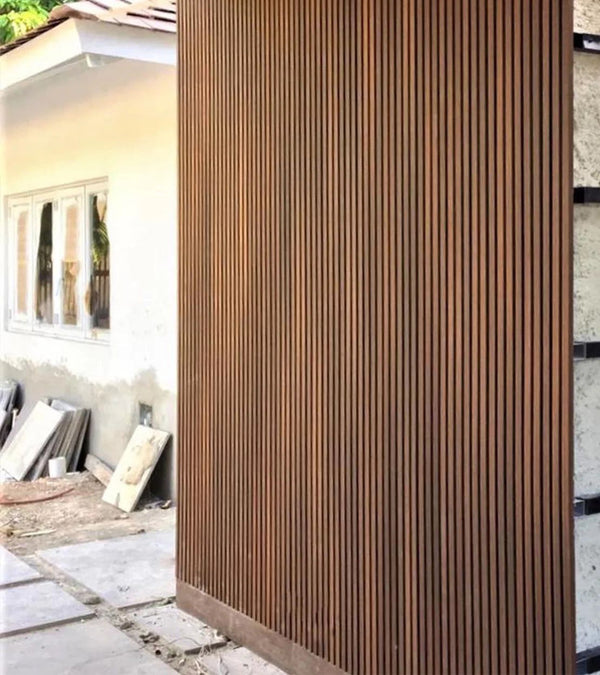 Walnut Acoustic Slat Wood Wall Panels - 100% Real Oak Finish image 5