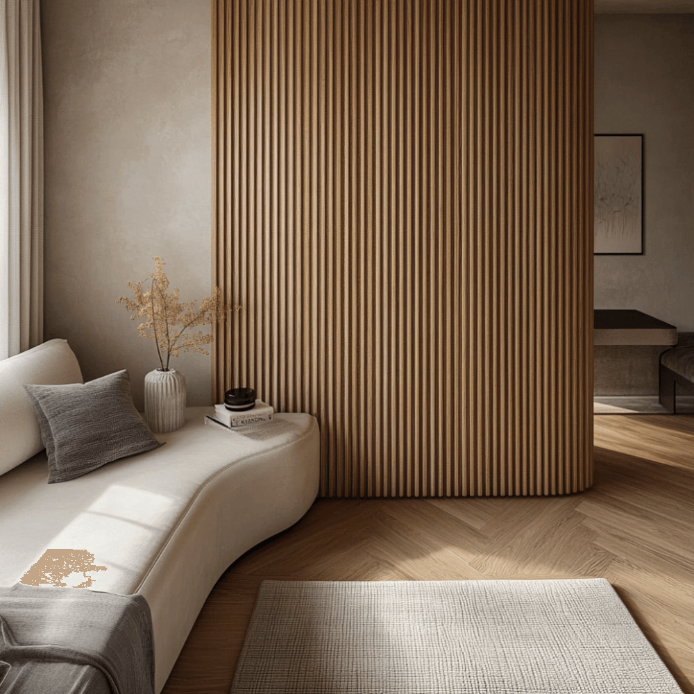 Oak Mini-Ridge Flexible Wood Panel Wall - Real Oak Finish image 0