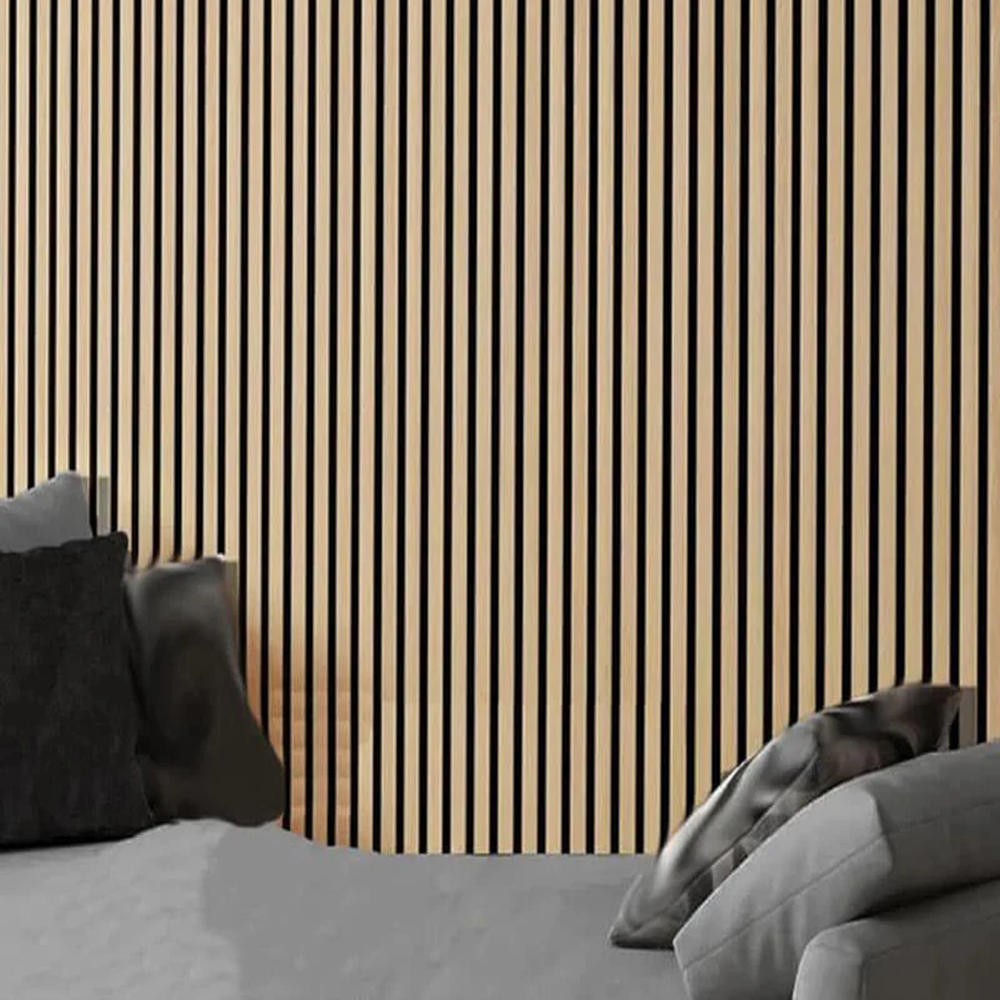 Natural Oak Acoustic Slat Wood Wall Panels - 100% Real Oak Finish