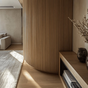 Oak Mini-Ridge Flexible Wood Panel Wall - Real Oak Finish