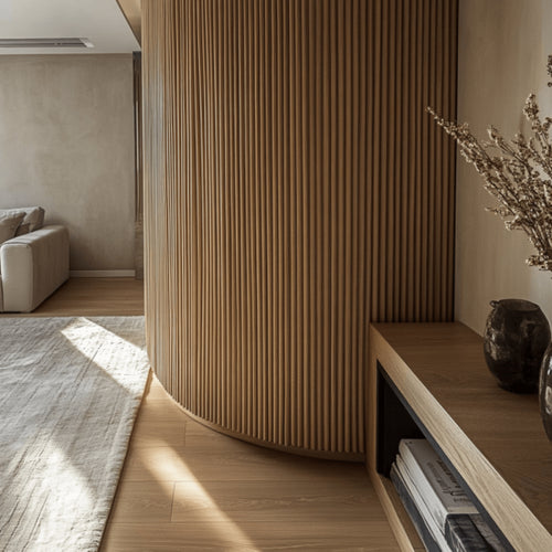 Oak Mini-Ridge Flexible Wood Panel Wall - Real Oak Finish