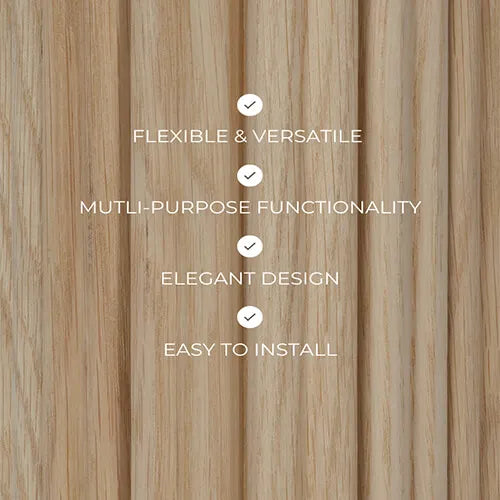 Oak Mini-Ridge Flexible Wood Panel Wall - Real Oak Finish