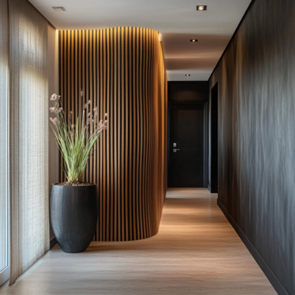 Walnut Ridge Flexible Wood Panel Wall - Real Oak Finish