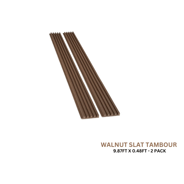 Walnut Slat Tambour Wood Panels