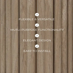 Walnut Mini-Ridge Flexible Wood Panel Wall - Real Oak Finish