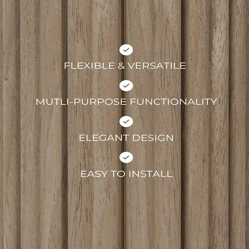 Walnut Mini-Ridge Flexible Wood Panel Wall - Real Oak Finish
