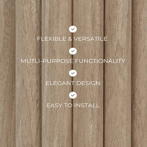 Walnut Slat Flexible Wood Panel Wall - Real Oak Finish